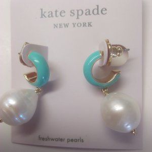 Kate Spade New Pearl Drop Huggies Earrings